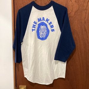 The Makers Vintage Garage Rock Unisex Quarter Sleeved Baseball Tee Small